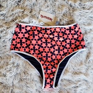 High waisted cheeky bikini bottoms